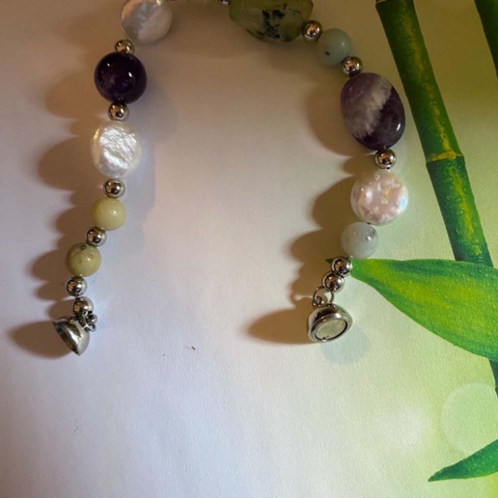 Tocca Purple and Green Beaded Bracelet with Silver Accents